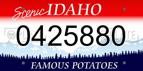 0425880 Idaho License Plate
