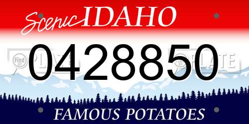 0428850 Idaho License Plate