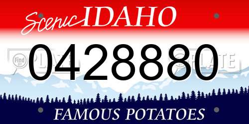 0428880 Idaho License Plate