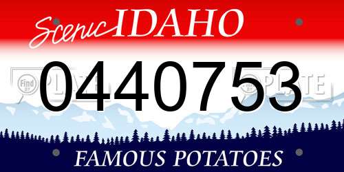 0440753 Idaho License Plate