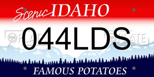 044LDS Idaho License Plate