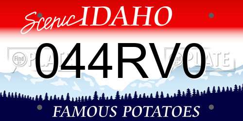 044RV0 Idaho License Plate