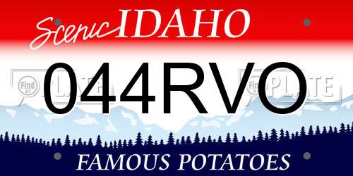 044RVO Idaho License Plate