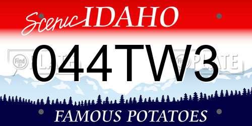 044TW3 Idaho License Plate