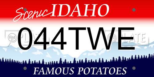 044TWE Idaho License Plate