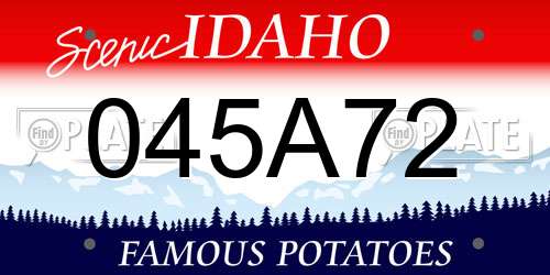 045A72 Idaho License Plate