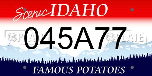 045A77 Idaho License Plate