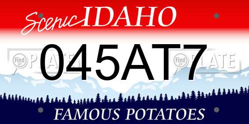 045AT7 Idaho License Plate
