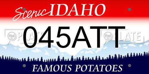 045ATT Idaho License Plate