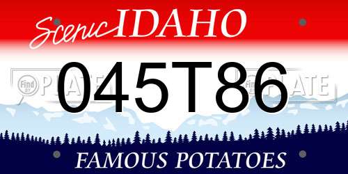 045T86 Idaho License Plate