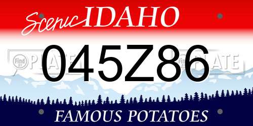 045Z86 Idaho License Plate