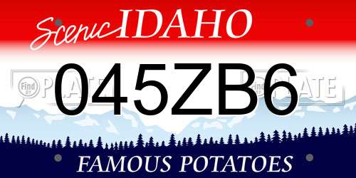 045ZB6 Idaho License Plate