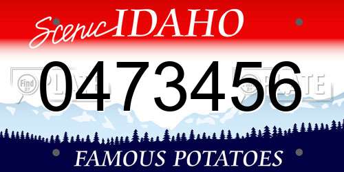 0473456 Idaho License Plate