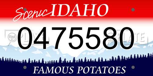 0475580 Idaho License Plate