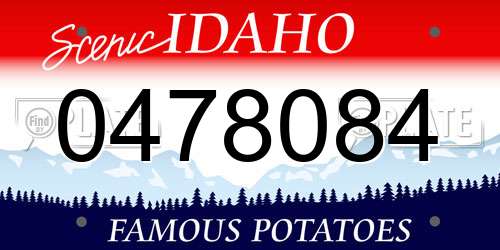 0478084 Idaho License Plate