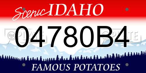 04780B4 Idaho License Plate