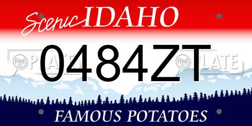 0484ZT Idaho License Plate