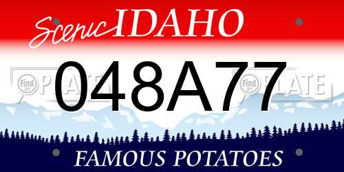 048A77 Idaho License Plate