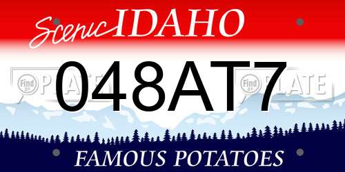048AT7 Idaho License Plate