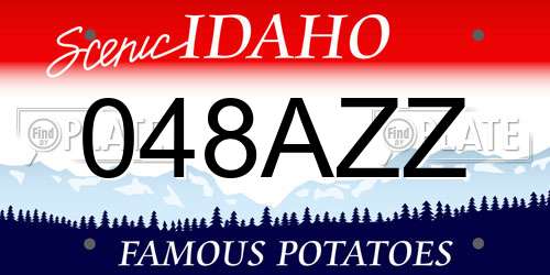 048AZZ Idaho License Plate