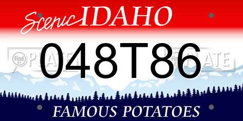 048T86 Idaho License Plate