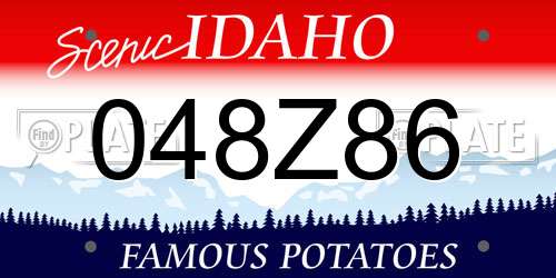 048Z86 Idaho License Plate