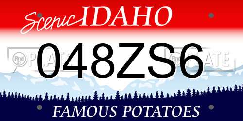 048ZS6 Idaho License Plate