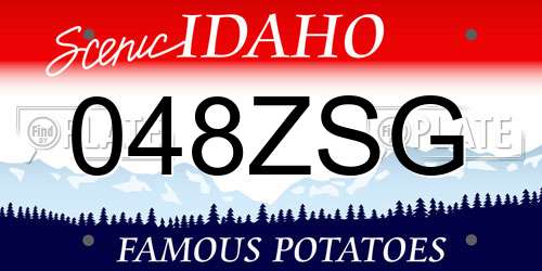 048ZSG Idaho License Plate