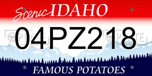 04PZ218 Idaho License Plate