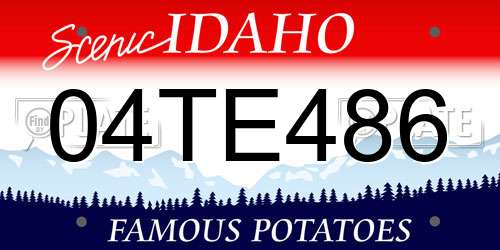 04TE486 Idaho License Plate