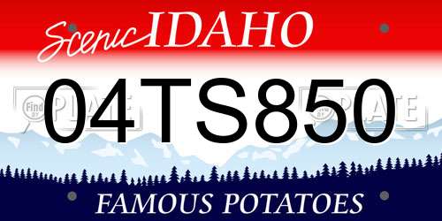 04TS850 Idaho License Plate