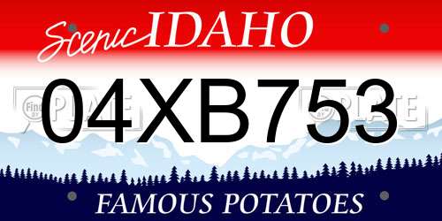 04XB753 Idaho License Plate