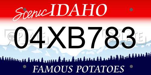 04XB783 Idaho License Plate