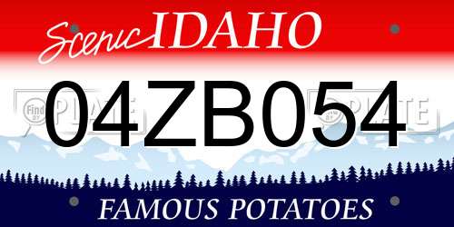 04ZB054 Idaho License Plate