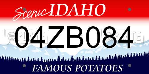 04ZB084 Idaho License Plate