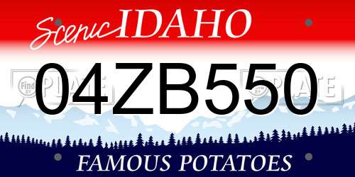 04ZB550 Idaho License Plate