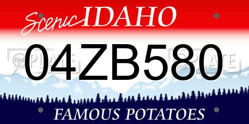 04ZB580 Idaho License Plate