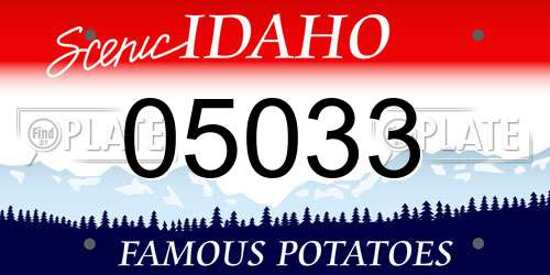 05033 Idaho License Plate