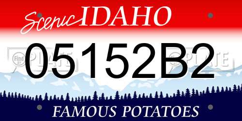 05152B2 Idaho License Plate