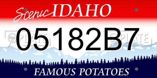 05182B7 Idaho License Plate