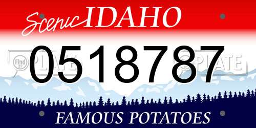 0518787 Idaho License Plate