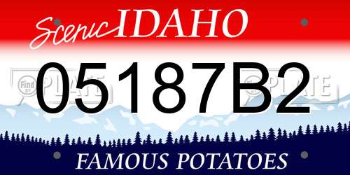 05187B2 Idaho License Plate