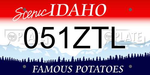 051ZTL Idaho License Plate