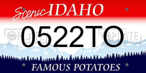0522TO Idaho License Plate