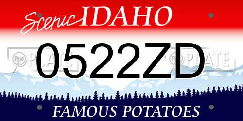 0522ZD Idaho License Plate