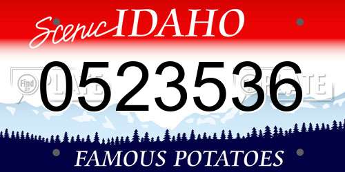 0523536 Idaho License Plate