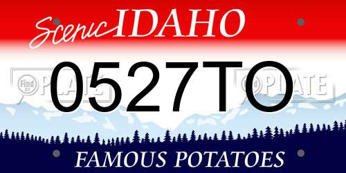 0527TO Idaho License Plate