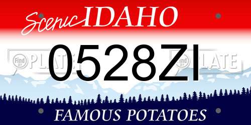 0528ZI Idaho License Plate