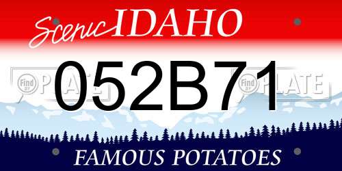 052B71 Idaho License Plate