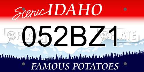 052BZ1 Idaho License Plate